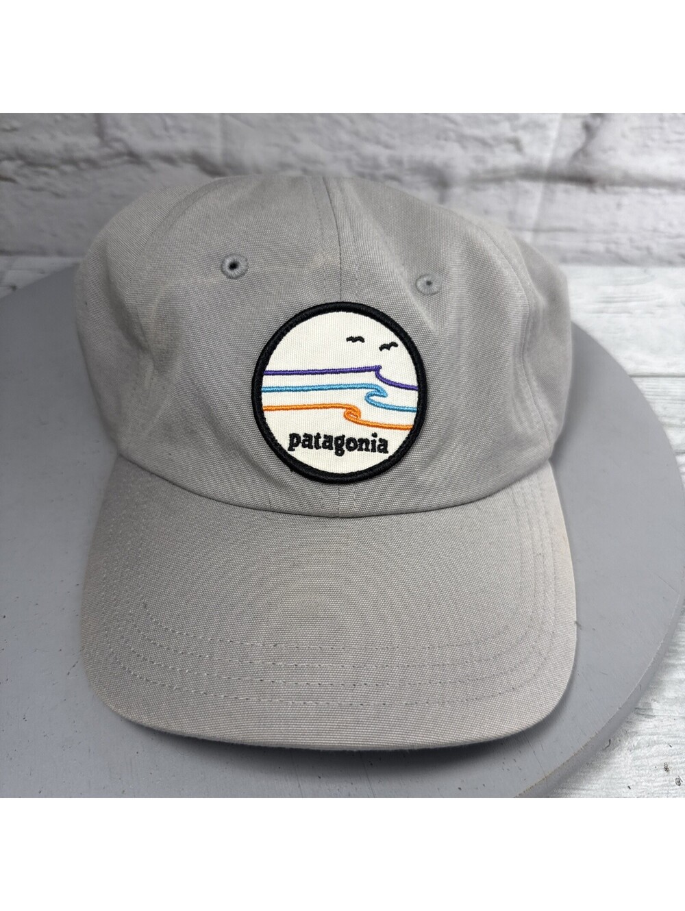 Patagonia Tide Ride Traditional Baseball Cap/Hat Waves Gray Adjustable (RARE)
